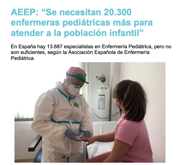 "Se necesitarían 20.300 enfermeras pediátricas más de las que hay en la actualidad"