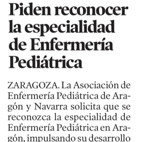 AEPAN reivindica el desarrollo de la enfermería pediátrica en Aragón